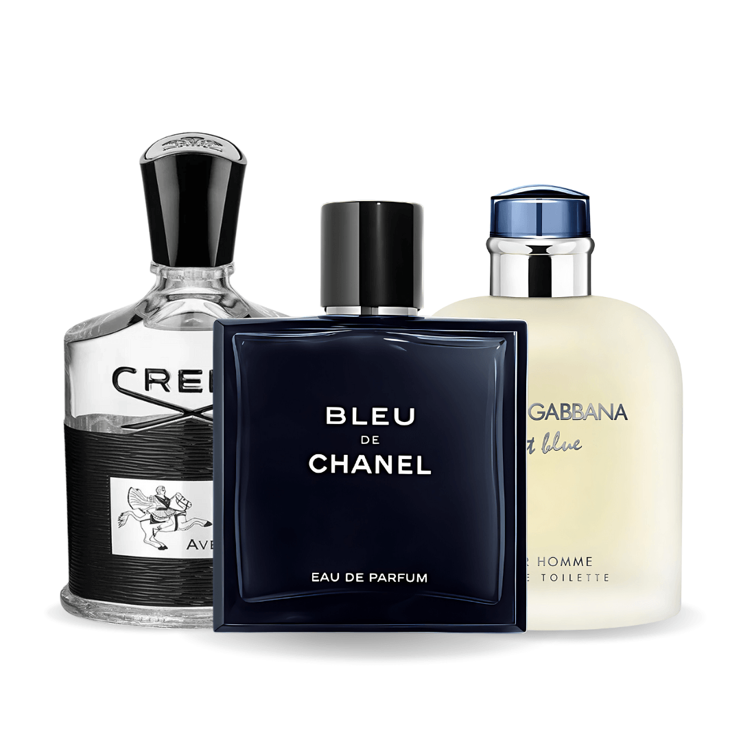 Sada 3 parfémů - Bleu de Chanel, Creed Aventus, Light Blue Dolce & Gabbana 100ml