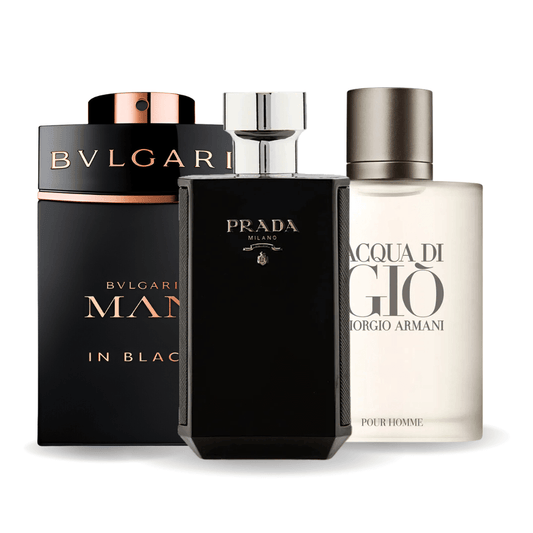 Sada 3 parfémů -  Bvlgari In Black, Giorgio Armani Acqua Di Gio, L'Homme Prada Intense 100ml