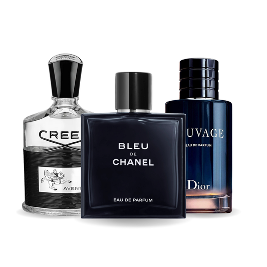 Sada 3 parfémů - Creed AVENTUS, BLEU DE CHANEL e Dior SAUVAGE 100ml.